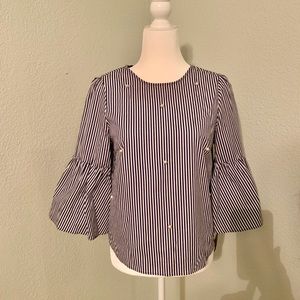 {NWT 🏷} ZARA: Stripped top with pearls 😍